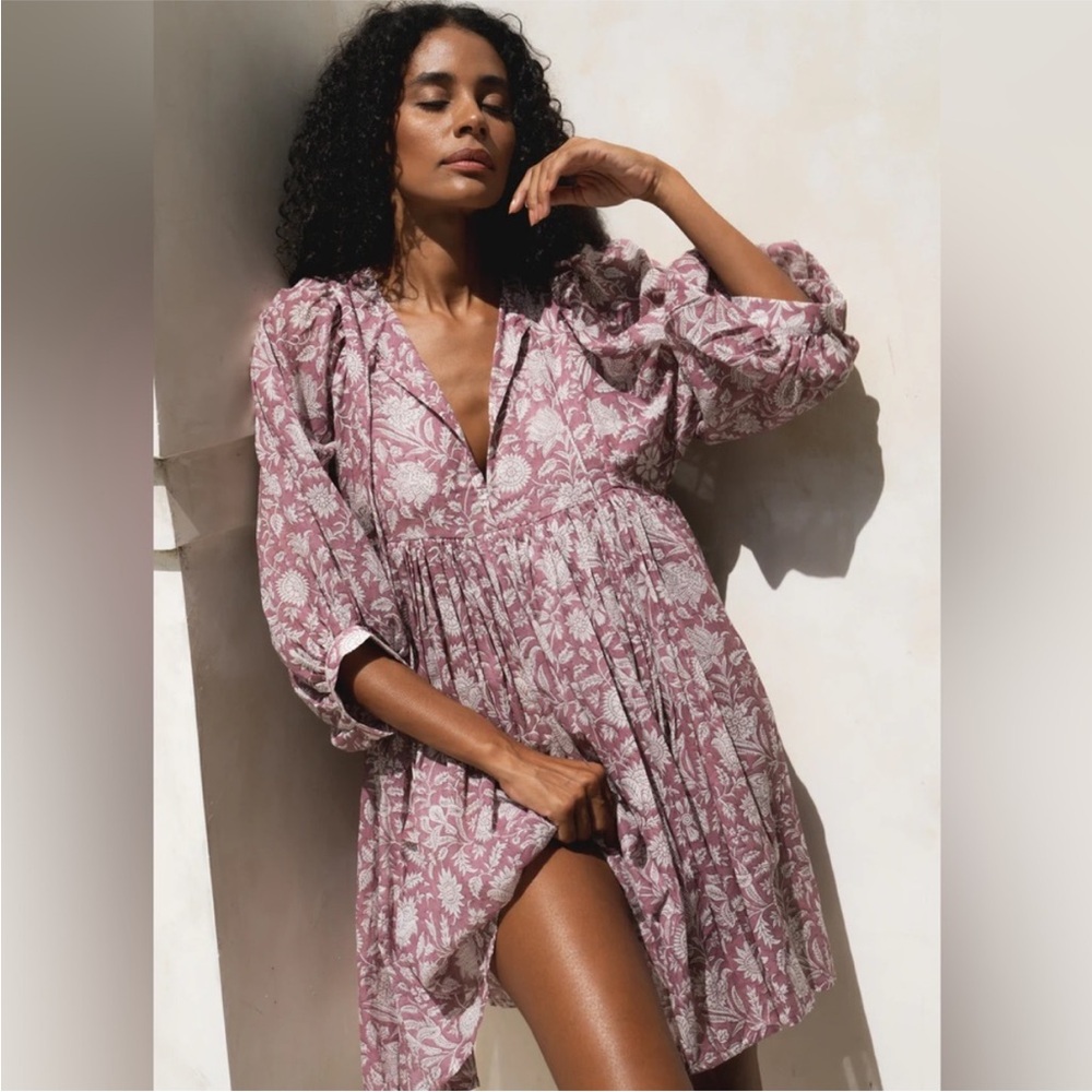 NWOT Daughters of India Kyra Mini Dress in “Musk” XS